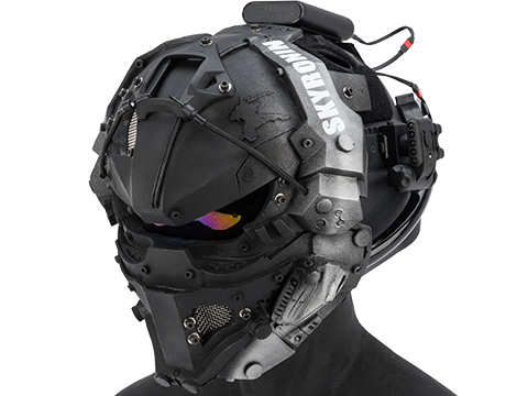 Sky Ronin Assault Helmet w/ Full Seal Face Mask (Color: Black)