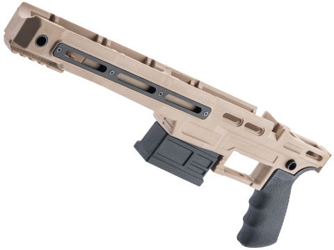 Slong Airsoft CSR-10 Tactical Stock w/ M-LOK Mounting Slots for VSR-10 Airsoft Sniper Rifles (Model: Picatinny Stock / Tan)