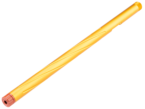 Slong Airsoft Aluminum Spiral Fluted Outer Barrel for TM Spec VSR-10 Sniper Rifles (Color: Gold / Long)