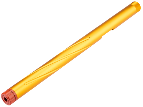 Slong Airsoft Aluminum Spiral Fluted Outer Barrel for TM Spec VSR-10 Sniper Rifles (Color: Gold / Medium)