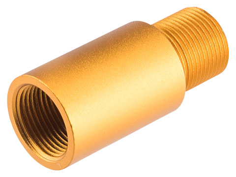 Slong Airsoft Threaded Outer Barrel Adapter (Model: 14mm+ to 14mm- / 26mm / Gold)