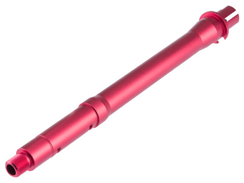 Slong Airsoft CNC Aluminum All-In-One Outer Barrel for M4/M16 Airsoft AEG Rifles (Length: 10.5 / Red)