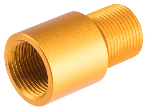 Slong Airsoft Threaded Outer Barrel Adapter (Model: 14mm- to 14mm- / 17mm / Gold)