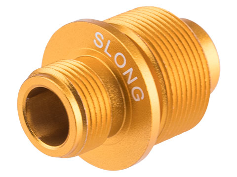 Slong Airsoft 14mm Negative Thread Adapter for Tokyo Marui VSR-10 Airsoft Sniper Rifles (Color: Gold)