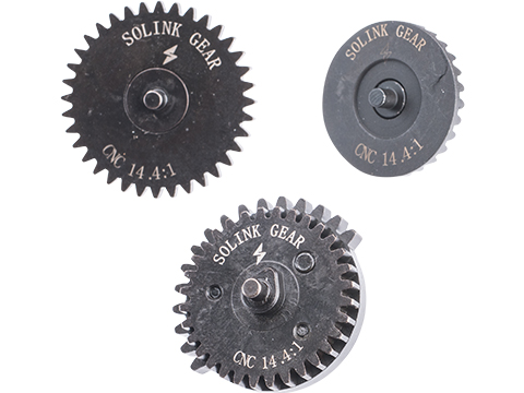 Solink Motor High Speed CNC Steel Gear Set V2 for Airsoft AEG Rifles (Model: 14.4:1 / Standard)
