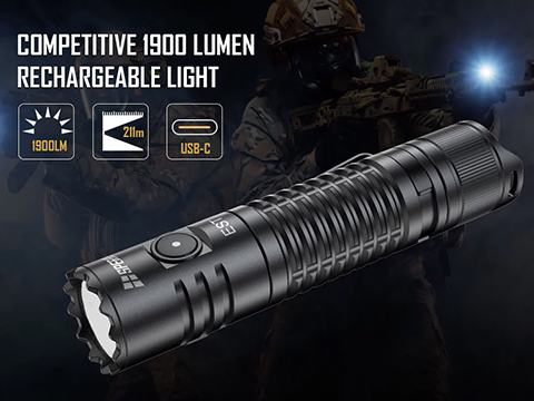 Evike.com X Speras 1900 Lumen Ultra Bright Compact Rechargeable Tactical Flashlight