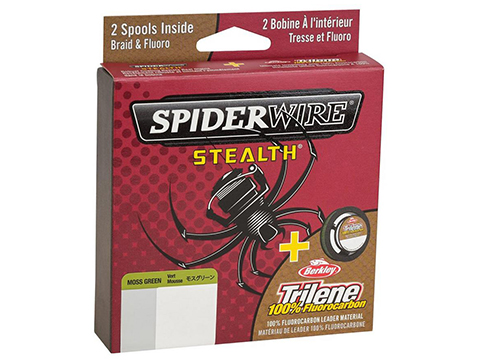 SpiderWire Stealth® Trilene® 100% Fluorocarbon Dual Spool Leader (Model: 10lbs / Moss Green & Clear)