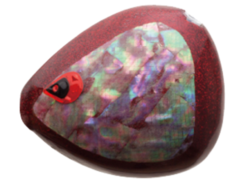 White Abalone Red Glitter