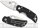 Spyderco Black Cat Folding Knife with 2.44 Blade and G10 Grip Panels - Plain Blade