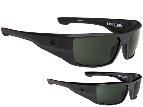 Spy Optic Dirk Sunglasses (Model: Black Frame / ANSI RX / HD Plus Gray Green Lens)