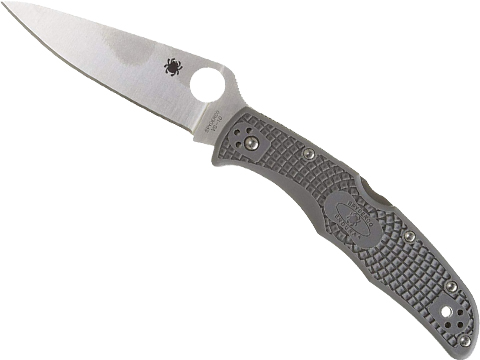 Spyderco DELICA 4 Lightweight FRN Folding Knife (Model: Plain Edge / Grey)