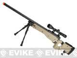 Matrix AW-338 MB08D Bolt Action Airsoft Sniper Rifle with Folding Stock by WELL (Color: Desert + Scope and Bipod)