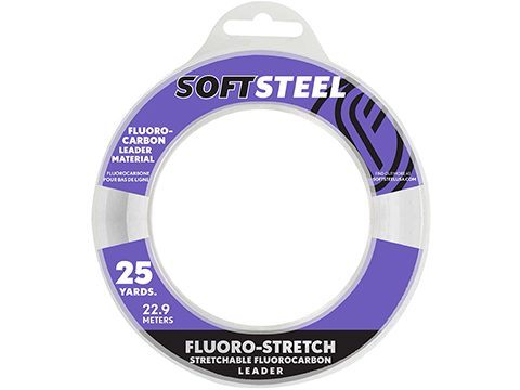 Soft Steel Fluoro-Stretch Stretchable Fluorocarbon Leader Fishing Line (Test: 25lb / 25yds)