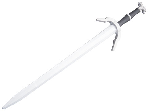 Foam Blaster Replica PU Foam Prop Weapons for Cosplay & LARP (Model: White Wolf Silver Sword)