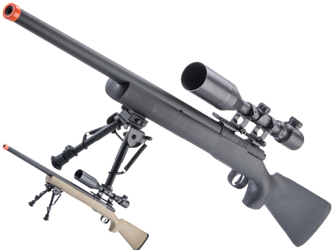 S&T M700 Sportline Bolt Action Spring Power Sniper Rifle (Color: Black)