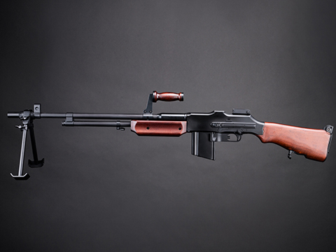 BAR M1918 A2 Full Size Full Metal Airsoft AEG Rifle w/ Steel Bipod by Matrix (Furniture: Real Wood)
