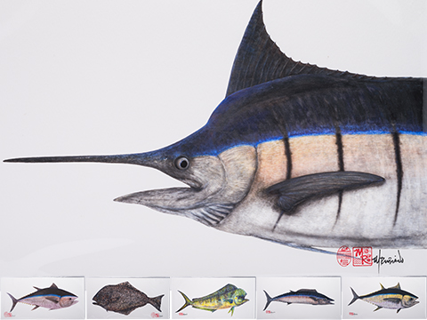 Strategic Angler Gyotaku Archival Giclee Print 