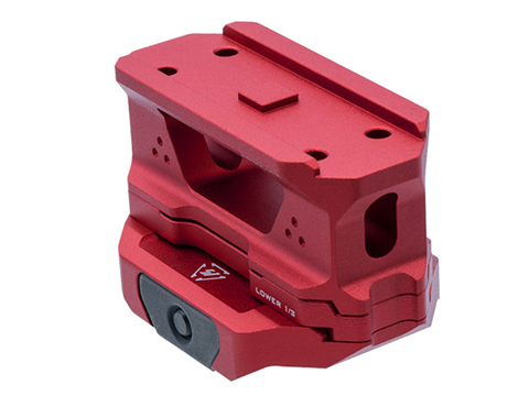 Strike Industries 3-Piece Low Profile Riser Mount for T1 Red Dot Scopes (Color: Red)