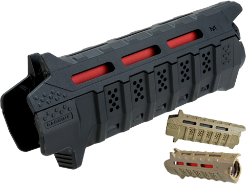 Strike Industries Carbine Length Polymer Handguard w/ M-Lok System (Color: Black w/ Red Heat Shield)