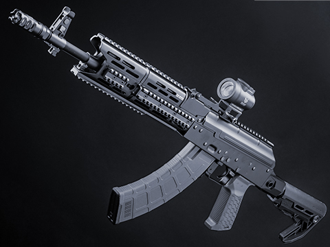 EMG Strike Industries TRAX AK74 Stamped Steel Airsoft AEG Rifle w/ Buffer Tube Stock (Model: Rifle / Black)