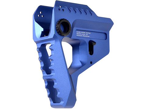 Strike Industries Pit Stock CNC Billet Aluminum Ultra Low Profile Stock (Color: Blue)