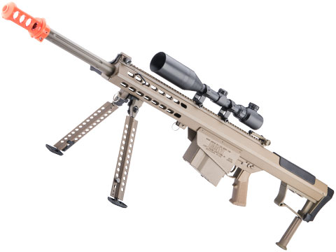 6mmProShop Barrett Licensed M107A1 Gen2 Long Range Airsoft AEG Sniper Rifle (Color: Tan / 20 Barrel)