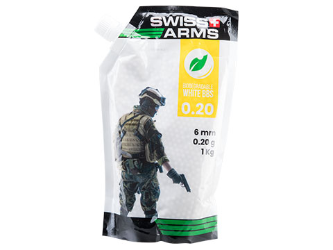Swiss Arms Eco-Friendly Biodegradable Precision Airsoft BBs (Weight: 0.20g / 1kg)