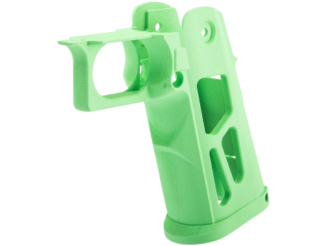 Tapp Airsoft 3D Printed Skeletonized Grip w/ Custom Cerakote for Hi-CAPA Gas Blowback Airsoft Pistols (Color: Parakeet Green)