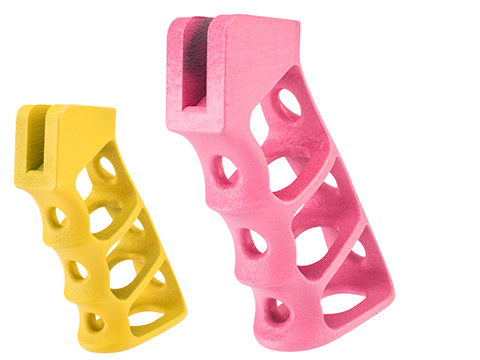Tapp Airsoft 3D Printed Skeletonized Grip w/ Custom Cerakote for KC-02/M4 Gas Blowback Airsoft Rifles (Color: Pink Sherbert)