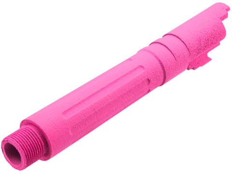 Tapp Airsoft 3D Printed Threaded Barrel w/ Custom Cerakote for Tokyo Marui Hi-CAPA 4.3 Gas Blowback Airsoft Pistols (Color: Prison Pink)