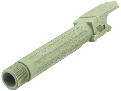 Tapp Airsoft 3D Printed Threaded Barrel w/ Custom Cerakote for TM Compact Poly Frame Gas Blowback Airsoft Pistols (Color: Multicam Bright Green)