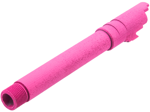 Tapp Airsoft 3D Printed Threaded Barrel w/ Custom Cerakote for Tokyo Marui 1911 Gas Blowback Airsoft Pistols (Color: Prison Pink)