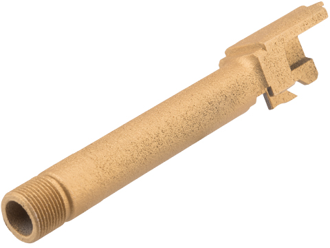 Tapp Airsoft 3D Printed Threaded Barrel w/ Custom Cerakote for Tokyo Marui M&P Gas Blowback Airsoft Pistols (Color: Gold)