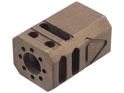 Tapp Airsoft 3D Printed 14mm Negative Blaster Compensator w/ Custom Cerakote for Gas Blowback Airsoft Pistols (Color: Burnt Bronze)