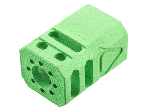 Tapp Airsoft 3D Printed 14mm Negative Blaster Compensator w/ Custom Cerakote for Gas Blowback Airsoft Pistols (Color: Parakeet Green)