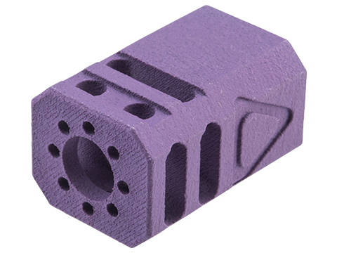 Tapp Airsoft 3D Printed 14mm Negative Blaster Compensator w/ Custom Cerakote for Gas Blowback Airsoft Pistols (Color: Bright Purple)
