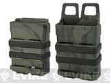 High Speed MOLLE Compatible Airsoft M4 Mag Carrier Set of 2 - Multicam Black