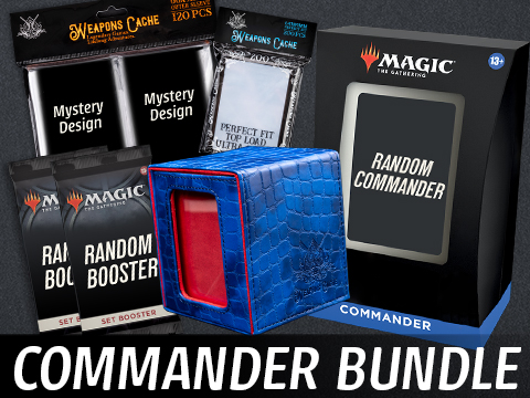 Weapons Cache Commander Bundle featuring Magic: The Gathering Commander Decks and Booster Packs