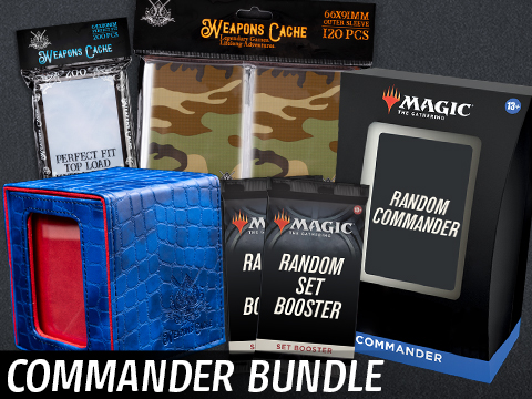 Weapons Cache Commander Bundle featuring Magic: The Gathering Commander Decks and Booster Packs 