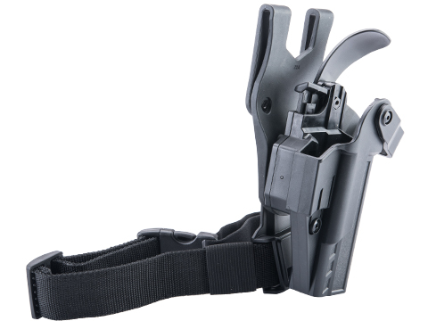 TEGE Injection Molded Level 3 Hard Shell Pistol Holster w/ Thumb Release (Model: GLOCK 17 & 19 / Belt Loop w/ Strap / Right Hand)