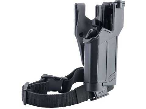 TEGE Injection Molded Hard Shell Lightbearing Holster (Model: GLOCK 17, 22, 31, 17C / Belt Clip w/ Strap / Right Hand)