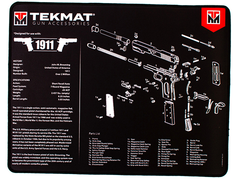 TekMat Armorer's Ultra Bench Gun Cleaning Mat (Model: 1911)