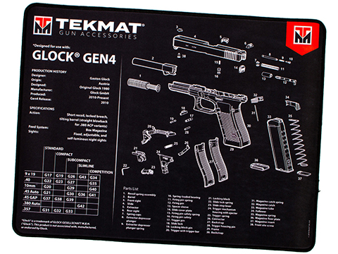 TekMat Armorer's Ultra Bench Gun Cleaning Mat (Model: GLOCK Gen 4)