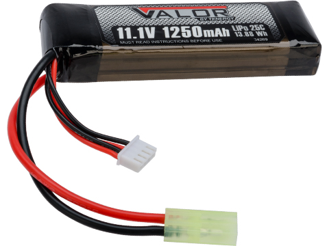Tenergy Valor High Performance 11.1v 1250mAh 20C Li-Po Flat Battery