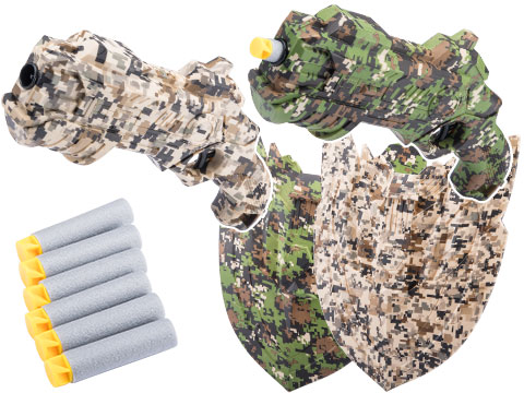 XHERO Military Series Camouflage Foam Dart Gun and Shield Set (Color: Digital Tan)