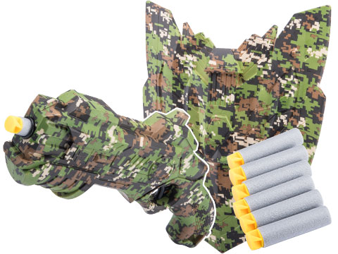 XHERO Military Series Camouflage Foam Dart Gun and Shield Set (Color: Digital Green)