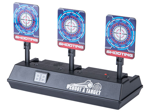 Shooting Target with Battery Powered Sensor for Airsoft and Gel Ball Blasters (Type: Triple Target)