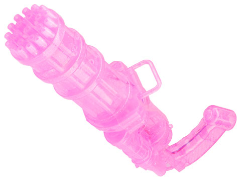 Gatling Gun Electric Soap Water Bubble Gun (Model: Large / Crystal Pink)