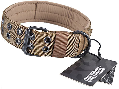 OneTigris Adjustable Military K9 Dog Collar (Color: Coyote Brown / Large)