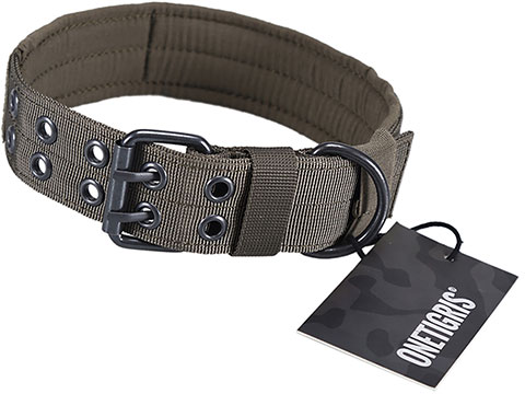 OneTigris Adjustable Military K9 Dog Collar (Color: Ranger Green / Large)